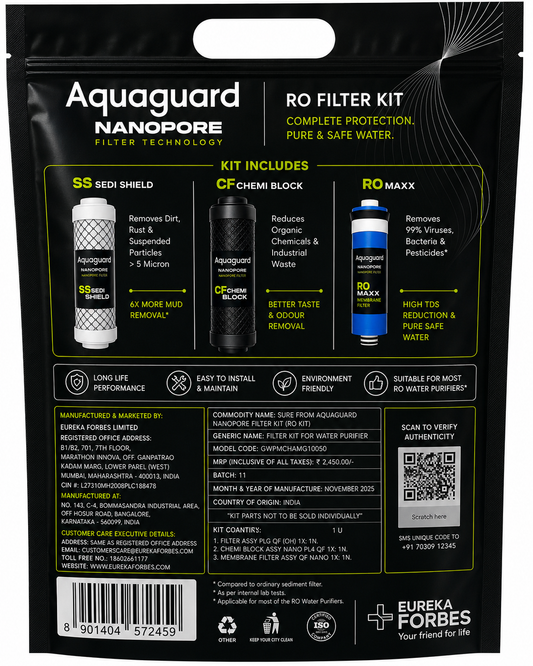 Aquaguard Nanopore Filter Technology RO Kit – Genuine RO Spare Kit