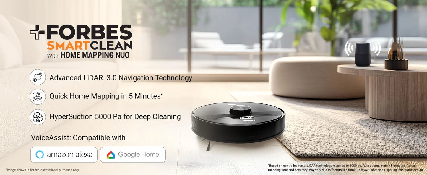 Eureka Forbes SmartClean Home Mapping Nuo Robotic Vacuum Cleaner – 9000Pa HyperSuction