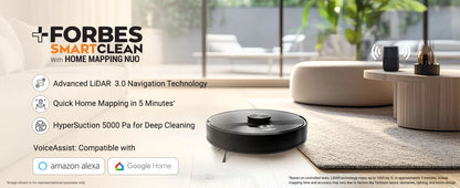Eureka Forbes SmartClean Home Mapping Nuo Robotic Vacuum Cleaner – 9000Pa HyperSuction