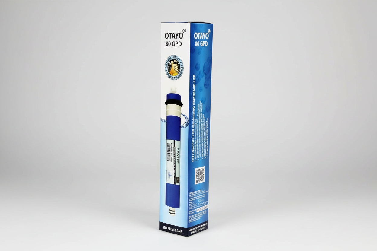 Otayo 80 GPD water purifier cartridge packaging on a white background