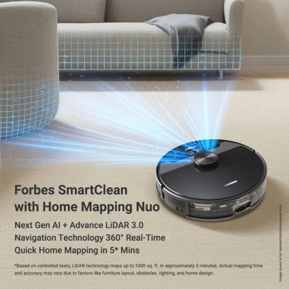 Eureka Forbes SmartClean Home Mapping Nuo Robotic Vacuum Cleaner – 9000Pa HyperSuction