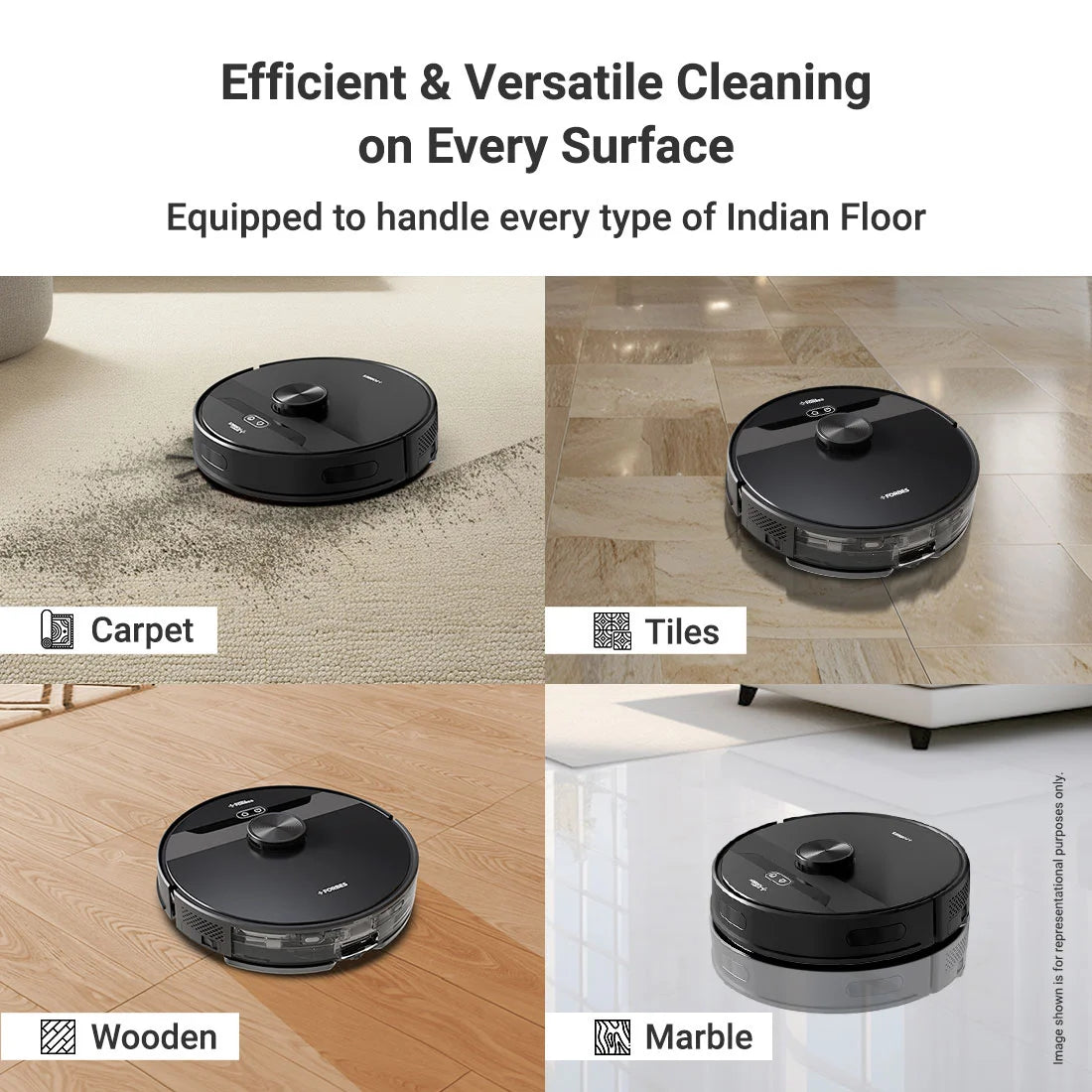 Eureka Forbes SmartClean Home Mapping Nuo Robotic Vacuum Cleaner – 9000Pa HyperSuction