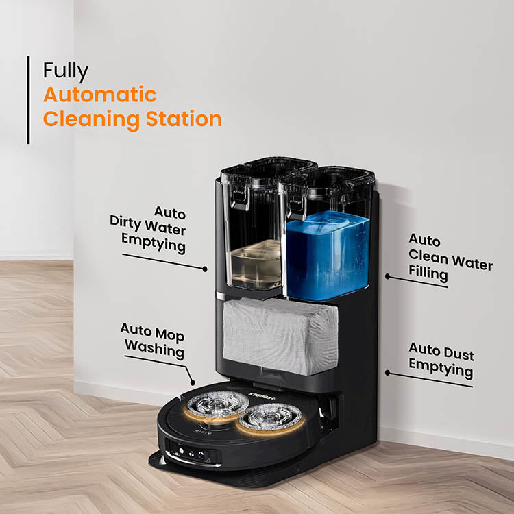 Eureka Forbes SmartClean Robotic Vacuum Cleaner with Fully Automatic Cleaning Station – AI LiDAR Navigation & Auto Mop Wash