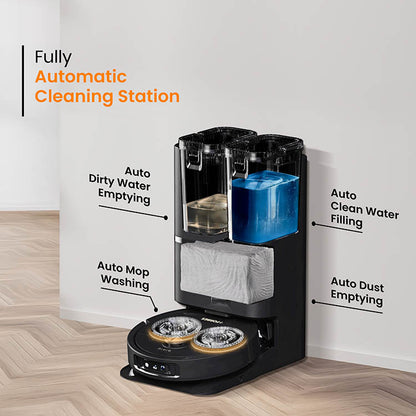 Eureka Forbes SmartClean Robotic Vacuum Cleaner with Fully Automatic Cleaning Station – AI LiDAR Navigation & Auto Mop Wash
