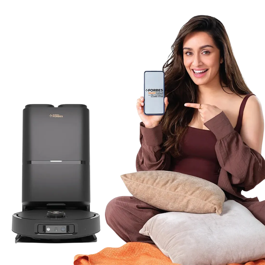 Eureka Forbes SmartClean Robotic Vacuum Cleaner with Fully Automatic Cleaning Station – AI LiDAR Navigation & Auto Mop Wash