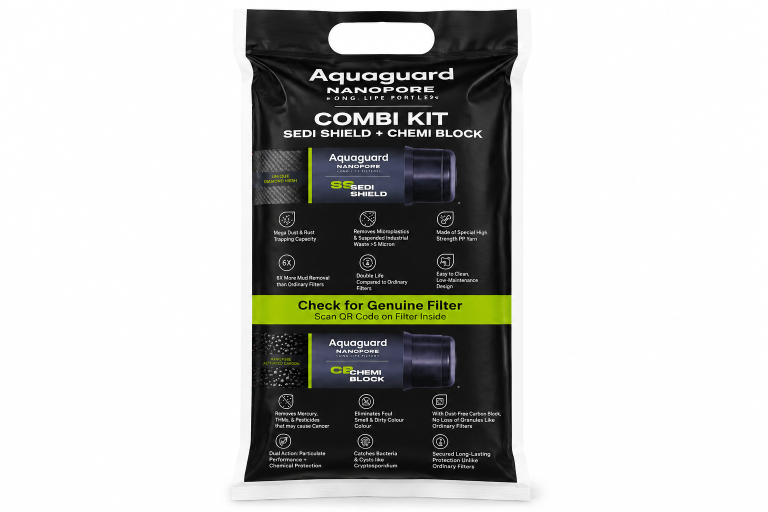 Aquaguard Nanopore Combi Kit packaging on a white background