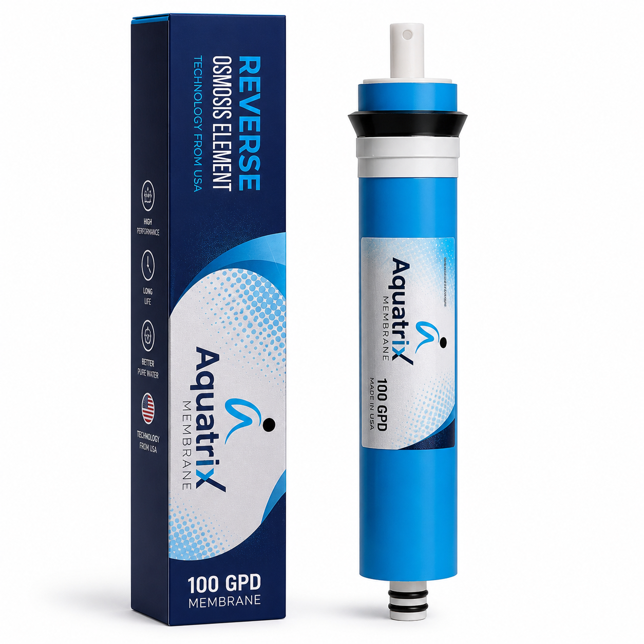 Aquatrix 100 GPD RO Membrane for Water Purifiers – High TDS Membrane Cartridge