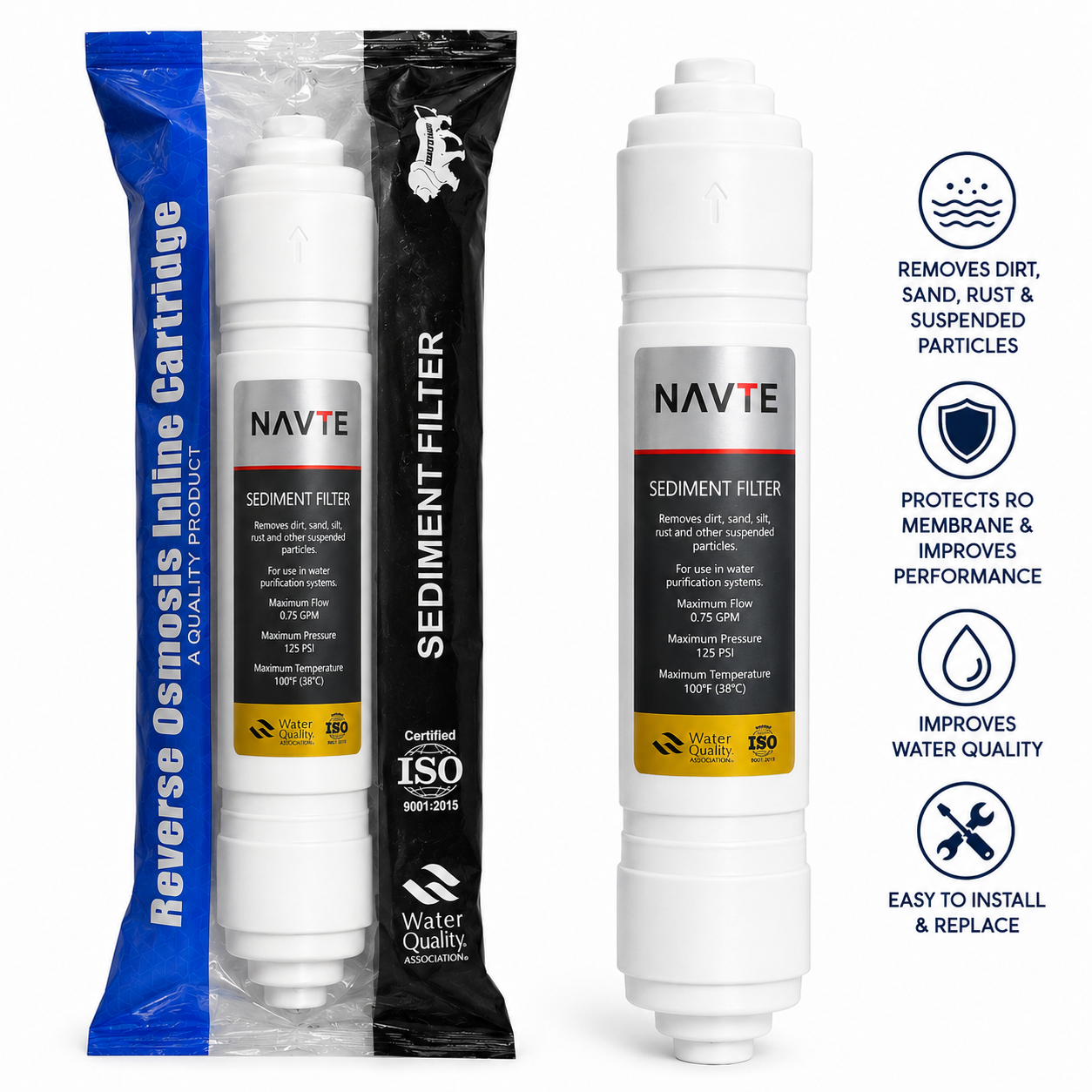 Inline Sediment Filter Cartridge for RO Water Purifiers – Pre Filter for High TDS Water